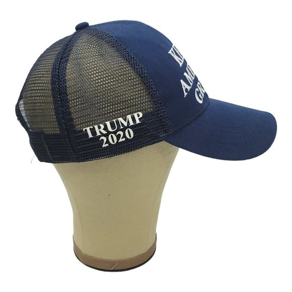 Keep America Great Mesh Snapback Cap Trucker Baseball Hat Trump 2020 Flag Blue - Picture 9 of 12